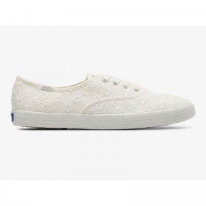 Keds Champion Starburst Eyelet Lace Ups Kadın Beyaz | VRITG-0418