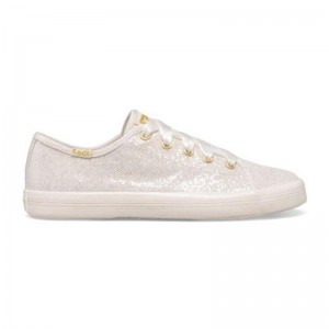 Keds Kickstart Celebrations Big Kid Canvas Çocuk Ivory Glitter Lightyellow | JEVFT-4178