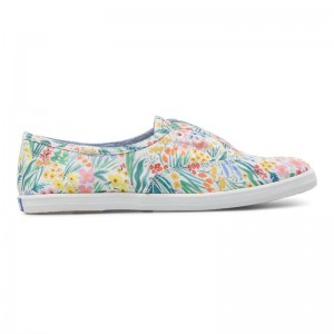 Keds x Rifle Paper Co. Chillax Canvas Kadın White/Multicolor | KNDTL-0571
