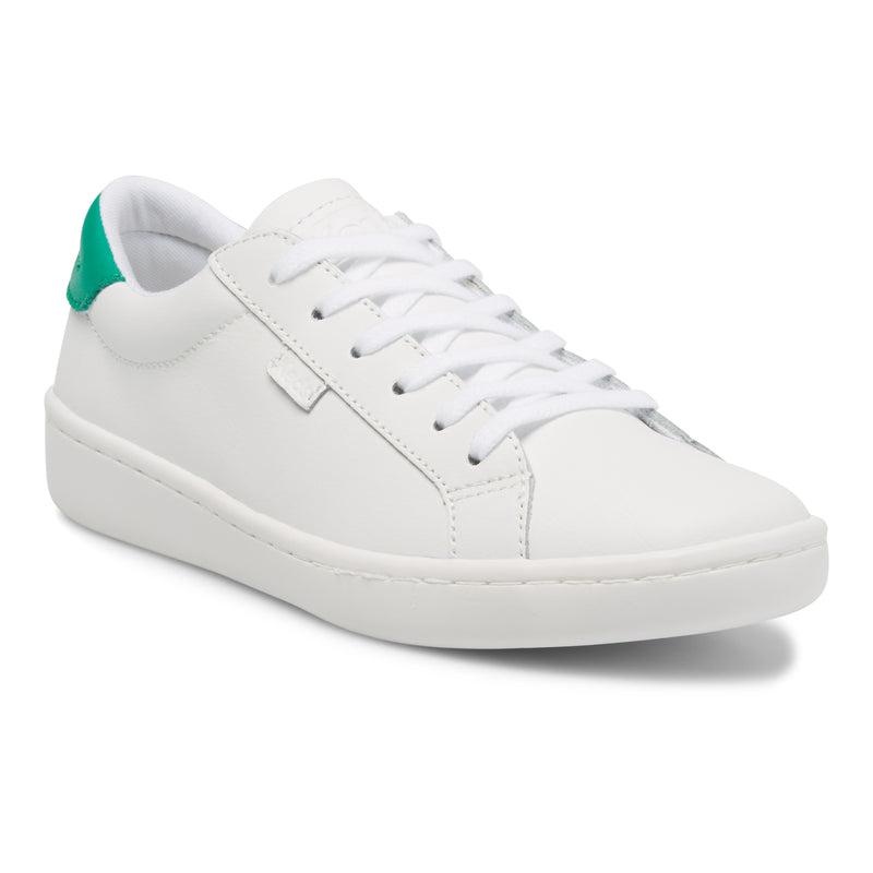 Keds Ace Deri/Green Leather Sneakers Kadın White/Green | TWNQY-3148