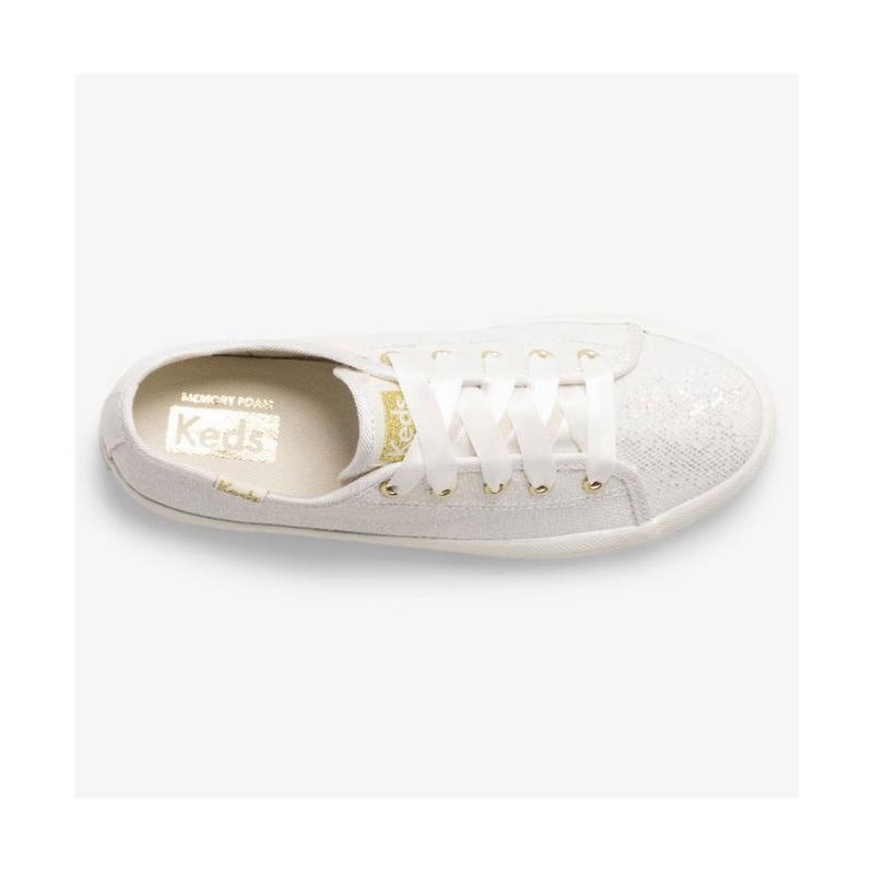 Keds Big Kid's Kickstart Celebrations Sneaker Çocuk Ivory Sparkle Lightyellow | HYOTP-7093
