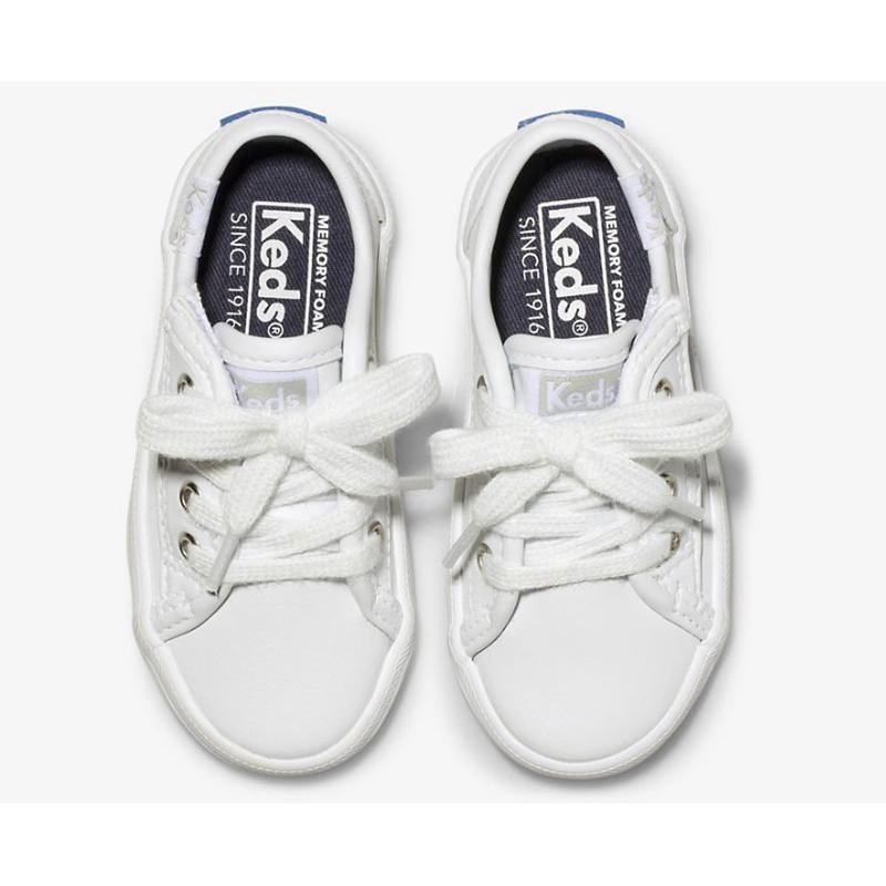 Keds Big Kid's Kickstart Jr. Deri Sneaker Çocuk Beyaz | JVOSY-1026