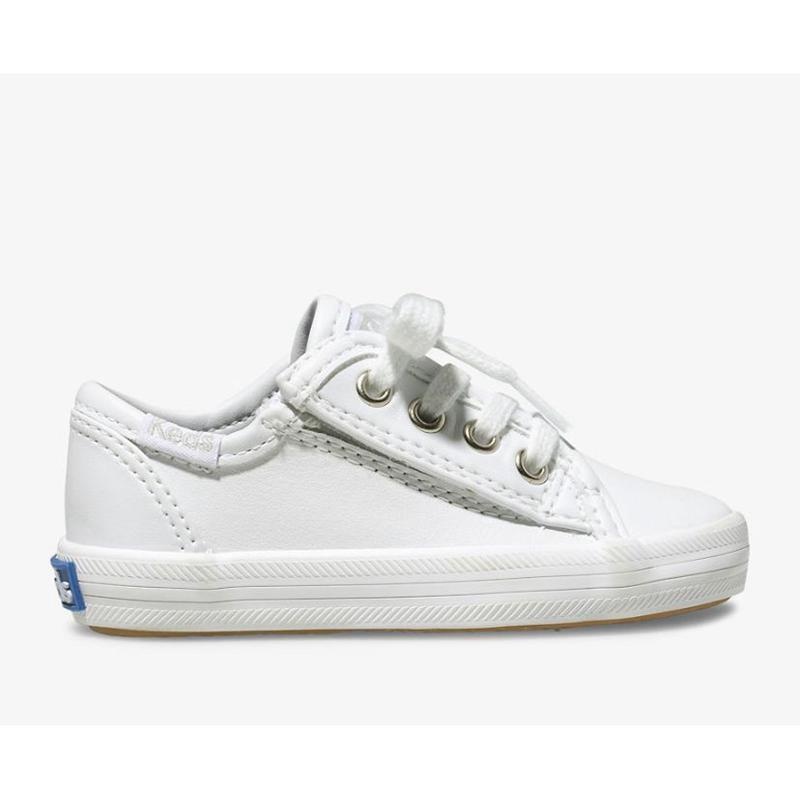 Keds Big Kid\'s Kickstart Jr. Deri Sneaker Çocuk Beyaz | JVOSY-1026