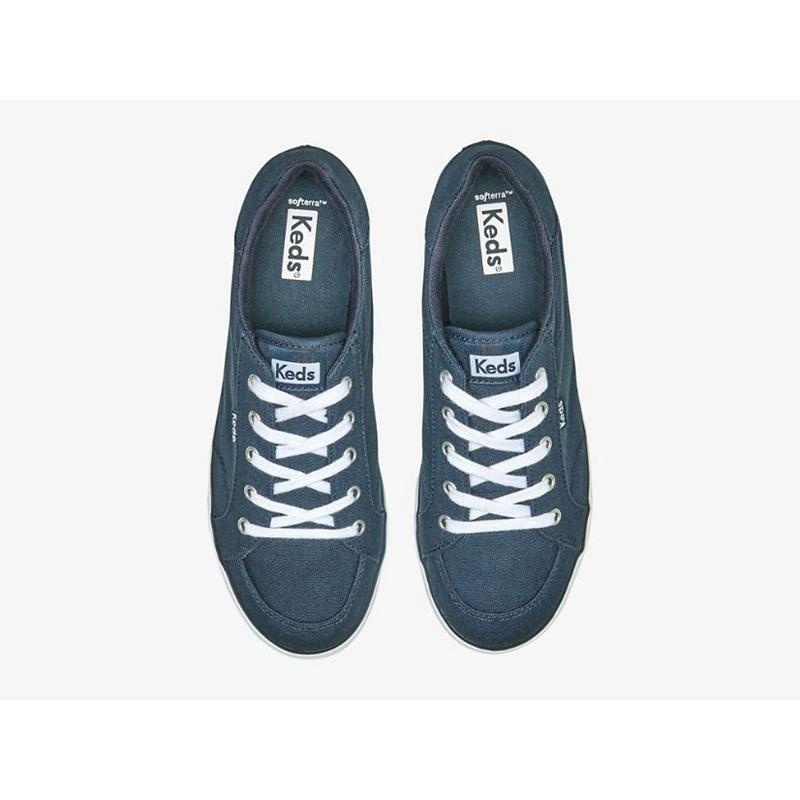 Keds Center III Kanvas Lace Ups Kadın Lacivert | XBWVJ-0416