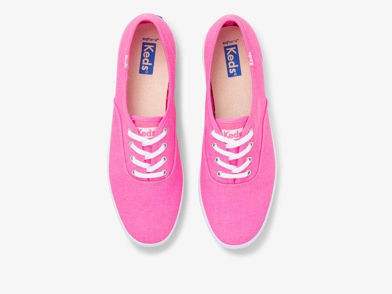 Keds Champion Organic Pamuklu Washable Canvas Kadın Pembe | XRQAZ-8239