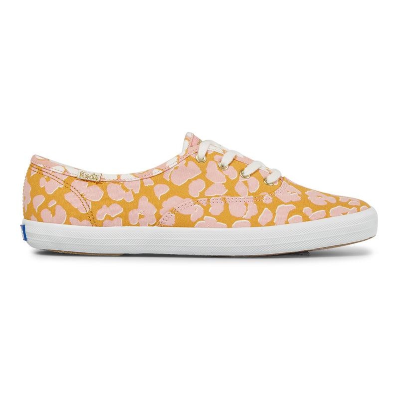 Keds Champion Spot Print Kanvas Prints Kadın Yellow/Pink | YTDAZ-2431