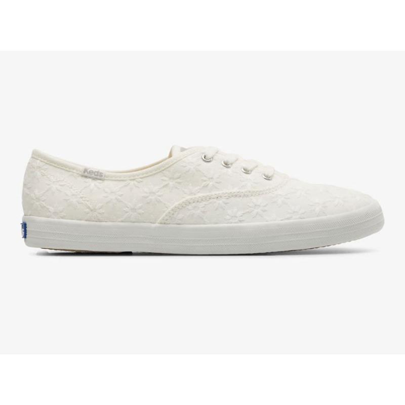 Keds Champion Starburst Eyelet Lace Ups Kadın Beyaz | VRITG-0418