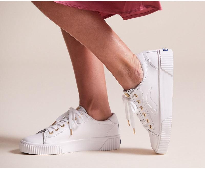 Keds Crew Kick Alto Deri Leather Sneakers Kadın Beyaz | RHSZX-7318