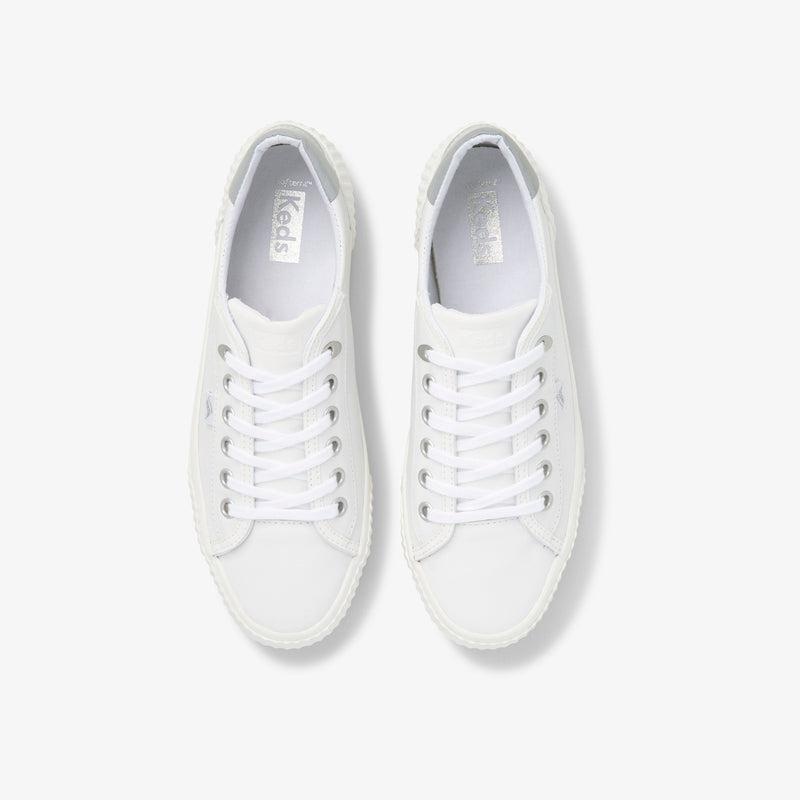 Keds Demi Trx Leather Sneakers Kadın White/Silver | AMUSY-8706