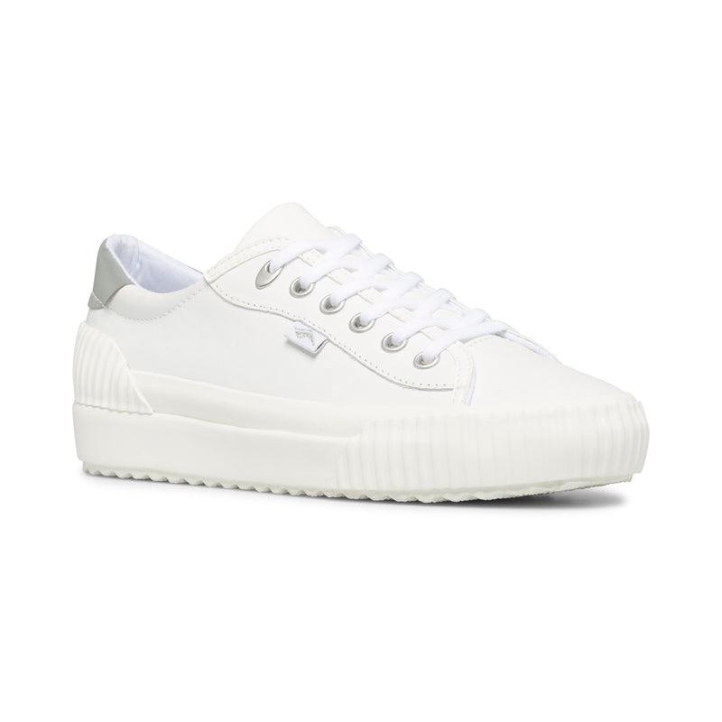 Keds Demi Trx Leather Sneakers Kadın White/Silver | AMUSY-8706