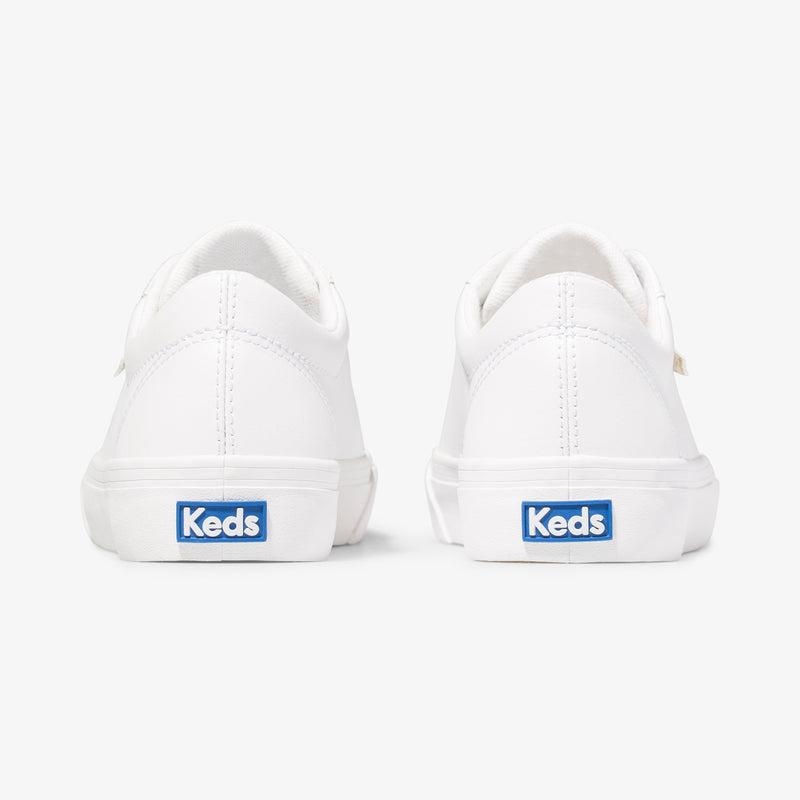 Keds Jump Kick Deri Leather Sneakers Kadın White/Gold | AWRTI-5274