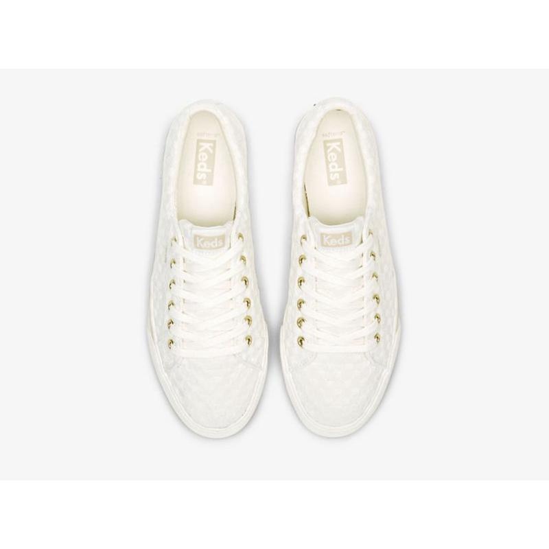 Keds Jump Kick Duo Dot Eyelet Lace Ups Kadın Beyaz | YDKMI-3162
