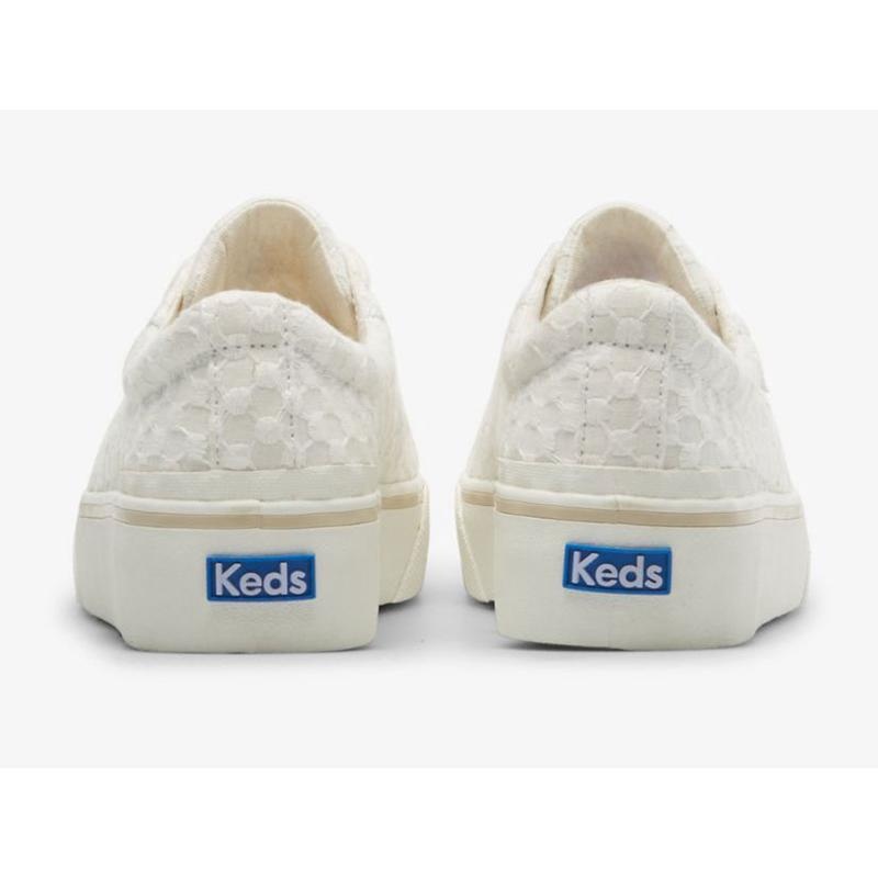 Keds Jump Kick Duo Dot Eyelet Platform Sneakers Kadın Beyaz | JOMSW-9856