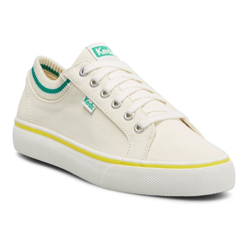 Keds Jump Kick Rib Knit Collar Canvas Kadın White/Green | GLCWU-1329