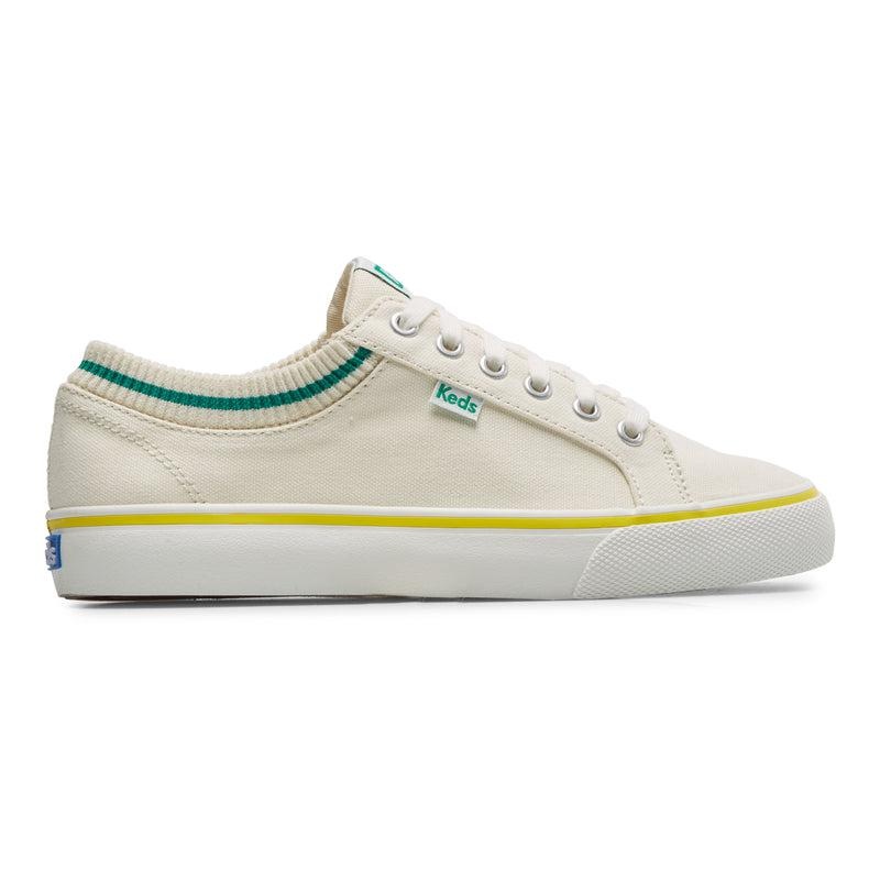 Keds Jump Kick Rib Knit Collar Canvas Kadın White/Green | GLCWU-1329