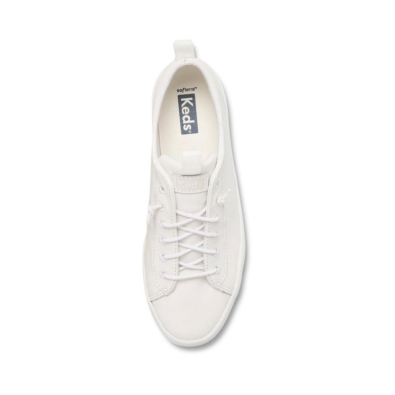 Keds Kickback Deri Leather Sneakers Kadın Beyaz | IGQSO-3016
