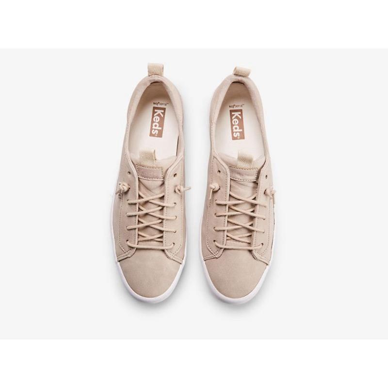 Keds Kickback Vegan Leather Sneakers Kadın Kahverengi | IFMUD-8105