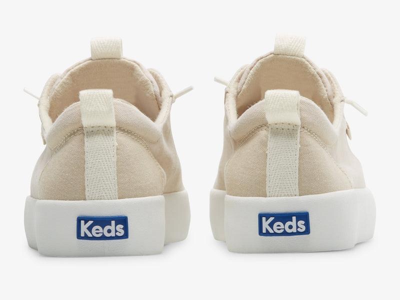 Keds Kickback Washable Kanvas Oatmeal Canvas Kadın Haki | LMQIE-2608