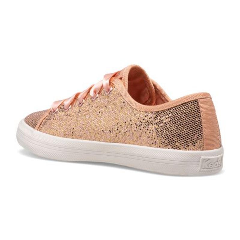 Keds Kickstart Celebrations Big Kid Canvas Çocuk Pembe Altın | QFCUL-6147