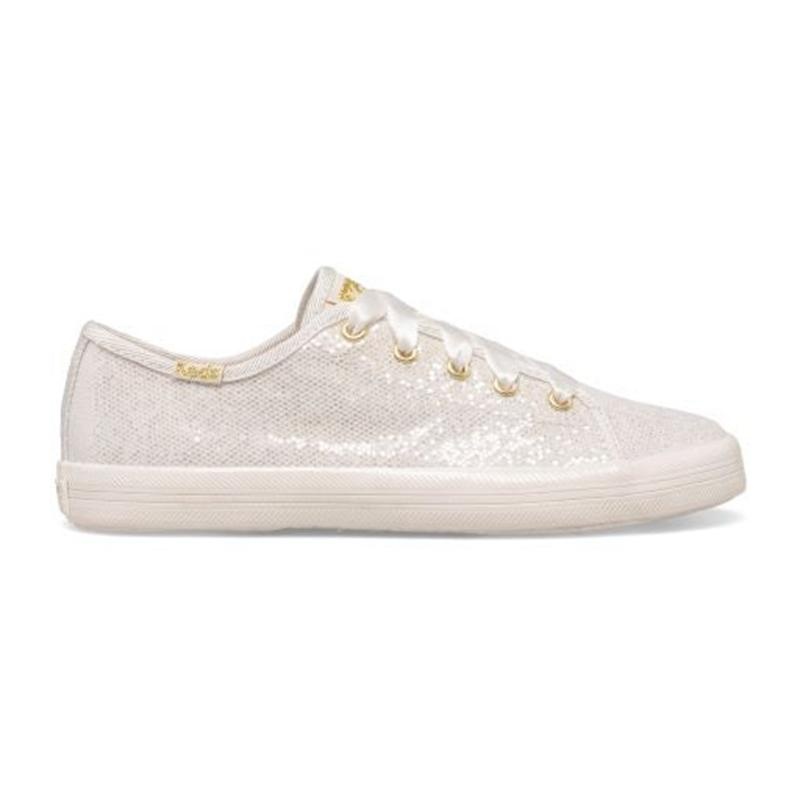 Keds Kickstart Celebrations Big Kid Canvas Çocuk Ivory Glitter Lightyellow | JEVFT-4178
