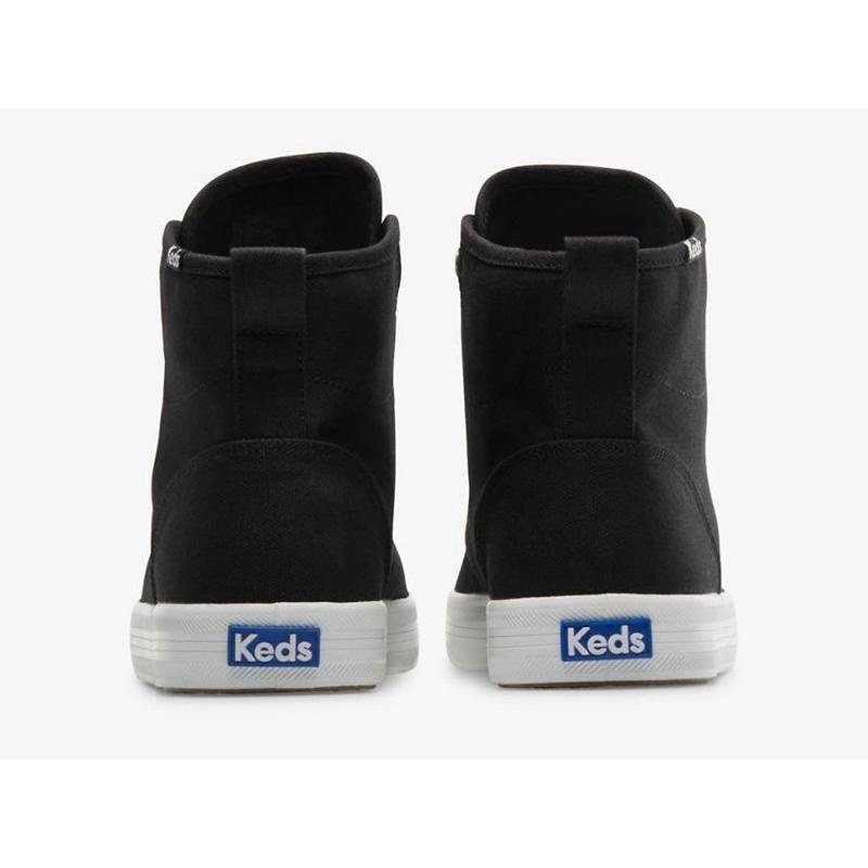 Keds Kickstart Hi Kanvas Lace Ups Kadın Siyah | TPXZR-3418