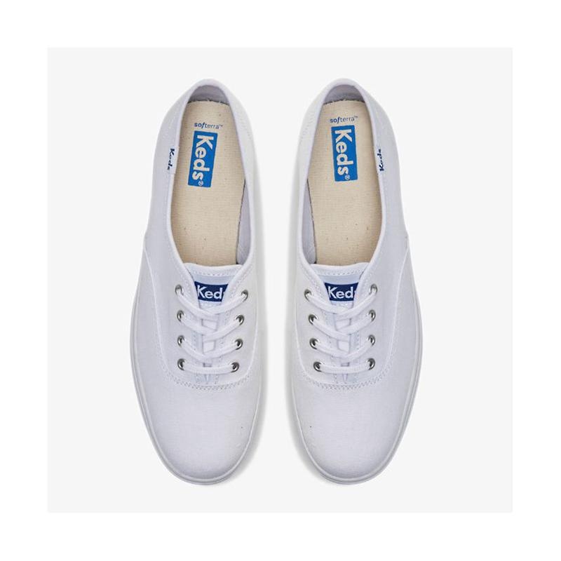 Keds The Platform Deri Lace Ups Kadın Beyaz | FHCJA-7315