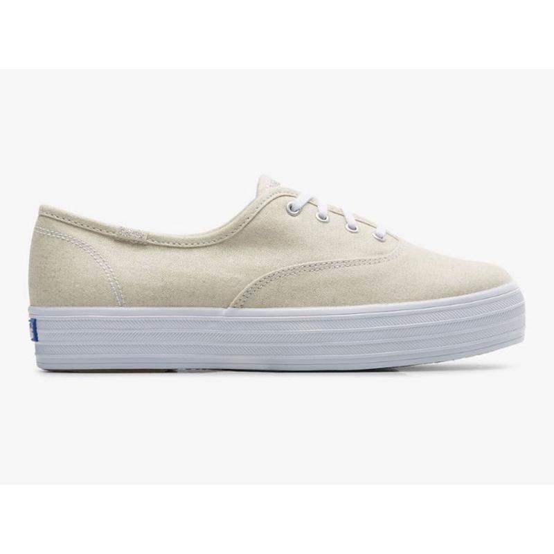 Keds The Platform Metallic Tekstil Lace Ups Kadın Gümüş | HOTXA-4192
