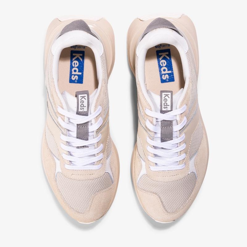 Keds Tiasa Retro Runner Cream Canvas Kadın Navajowhite | PBXEM-5043