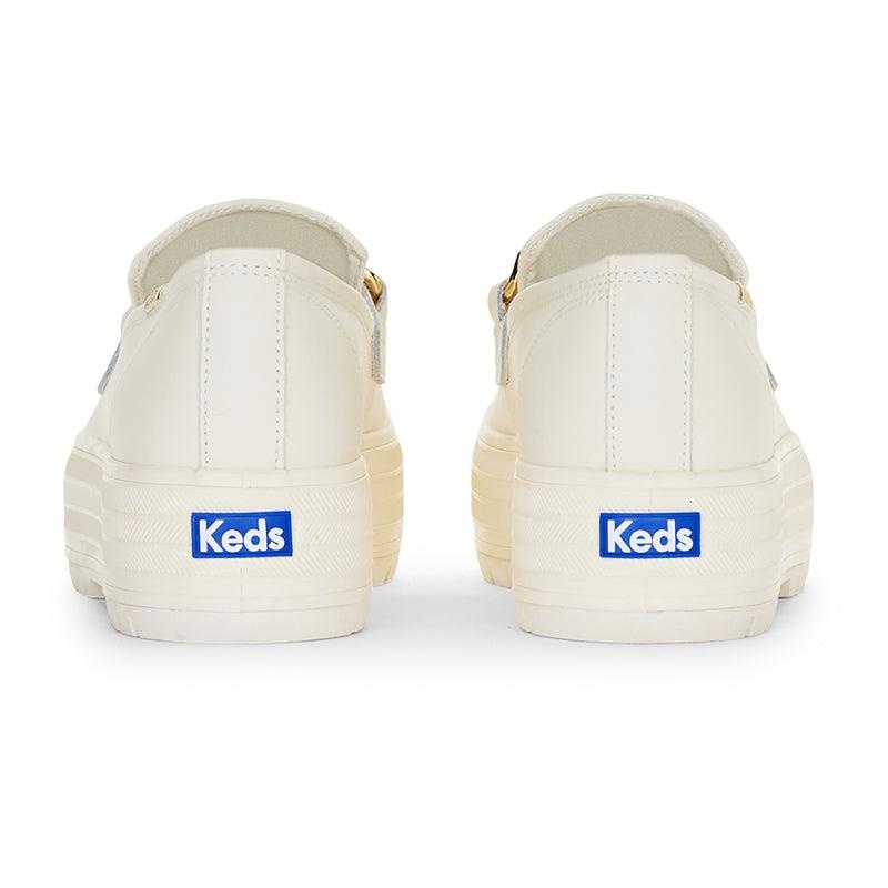 Keds Triple Decker Loafer Lug Chain Applique Ivory Platform Sneakers Kadın Ivory/Gold | ICSLB-0417
