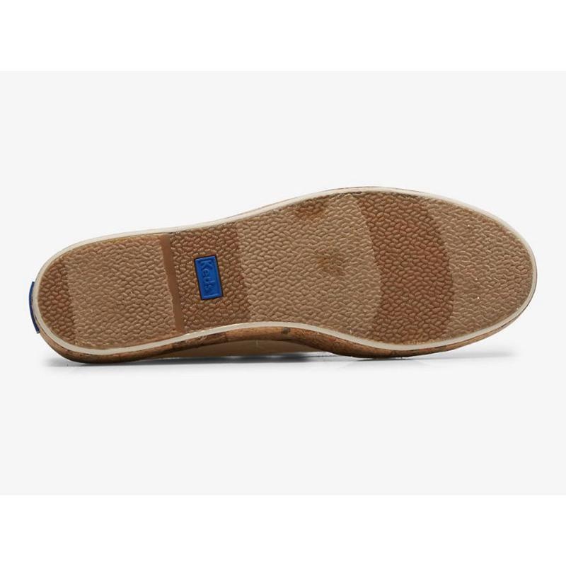 Keds Triple Kick Cork Foxing Platform Sneakers Kadın Bej Rengi | XDHZW-7268