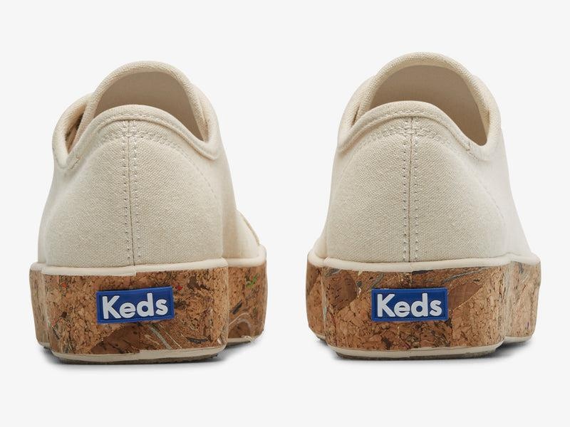 Keds Triple Kick Kanvas Cork Foxing Natural Platform Sneakers Kadın Bej Rengi | YZRTH-0842