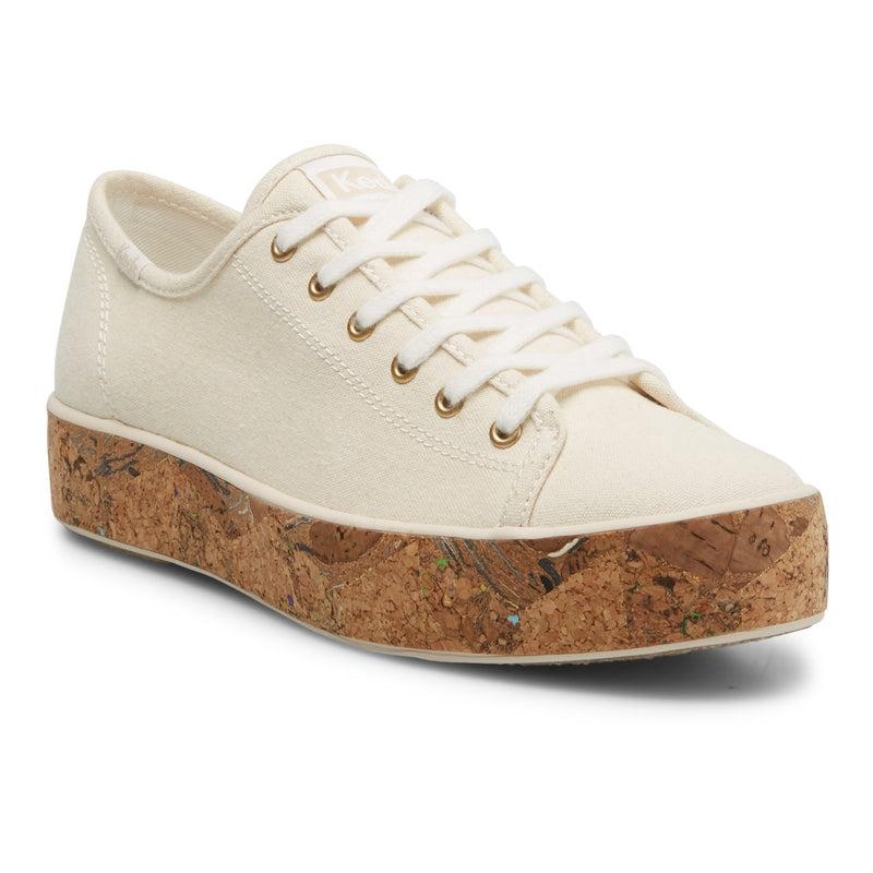 Keds Triple Kick Kanvas Cork Foxing Natural Platform Sneakers Kadın Bej Rengi | YZRTH-0842