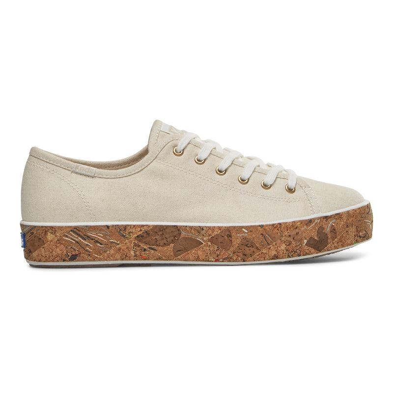 Keds Triple Kick Kanvas Cork Foxing Natural Platform Sneakers Kadın Bej Rengi | YZRTH-0842