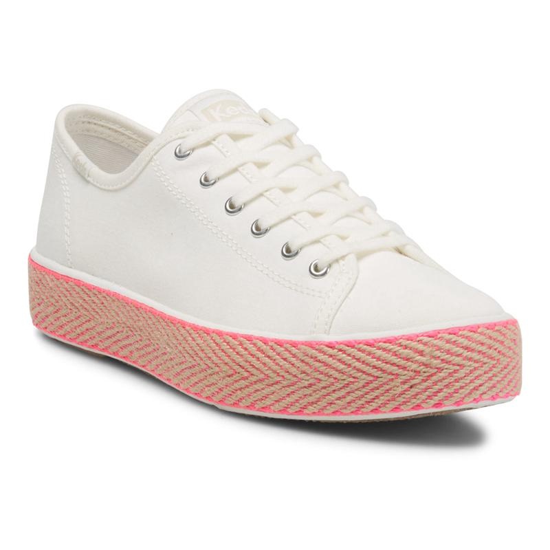 Keds Triple Kick Kanvas Jute Foxing Canvas Kadın Pembe | RYACU-3604