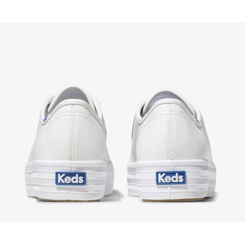 Keds Triple Kick Leather Sneakers Kadın Beyaz | TYOPN-3489