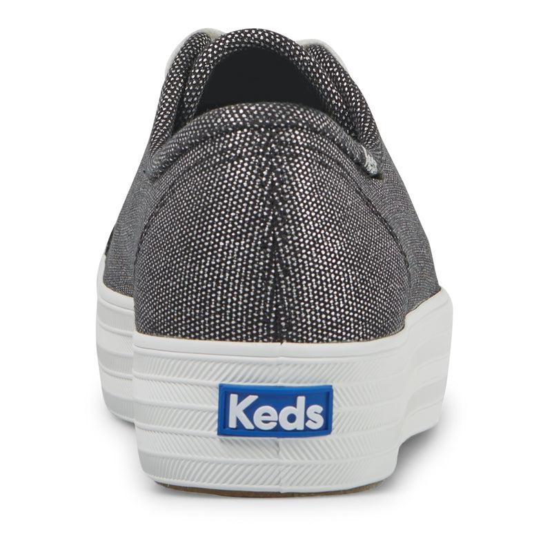 Keds Triple Kick Metallic Pewter Platform Sneakers Kadın Siyah | BSGRF-5863