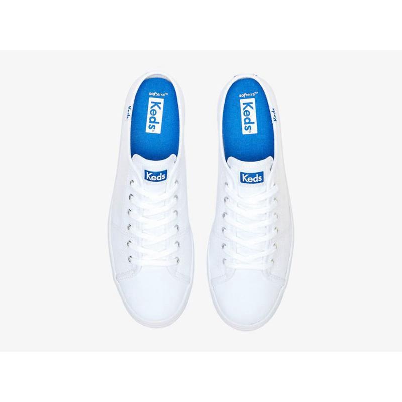 Keds Triple Kick Mule Kanvas Slip On Platform Sneakers Kadın Beyaz | PTMZO-1052