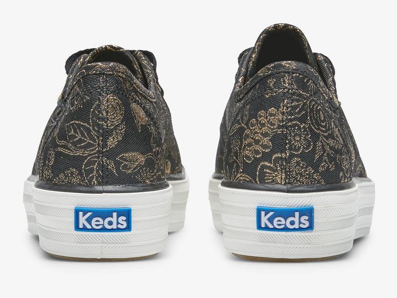 Keds Triple Kick Rifle Paper Co. Colette Jacquard Canvas Kadın Siyah | MFBNR-6109