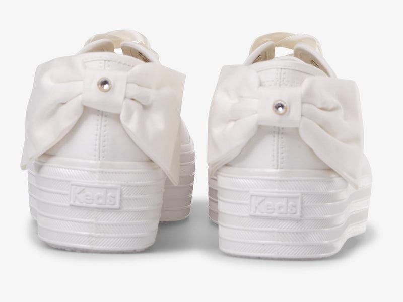 Keds Triple Up Bow Cel Off Platform Sneakers Kadın Beyaz | UOKBZ-6518