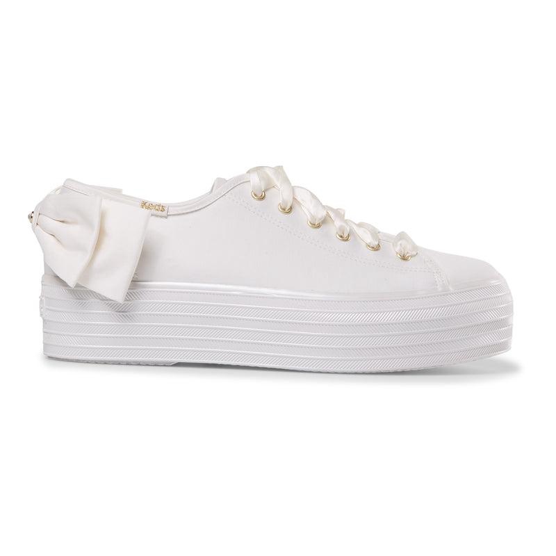 Keds Triple Up Bow Cel Off Platform Sneakers Kadın Beyaz | UOKBZ-6518