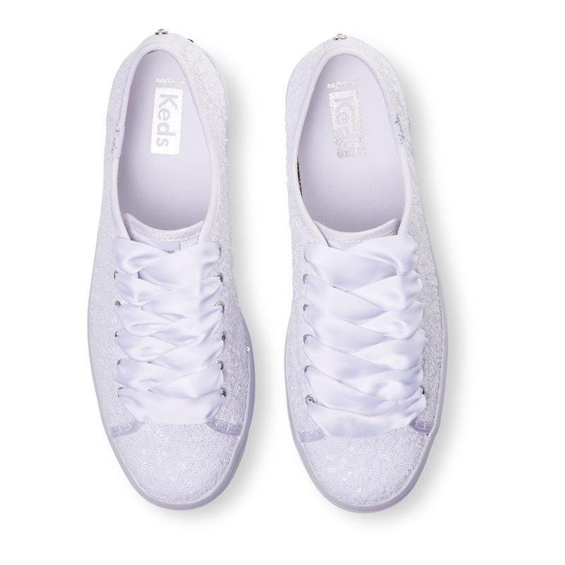 Keds Triple Up Sequins Cel Platform Sneakers Kadın Beyaz | NMBQH-4207