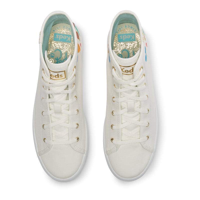 Keds x Rifle Paper Co. Kickstart Hi Kanvas Prints Kadın Beyaz | JGUAK-1372