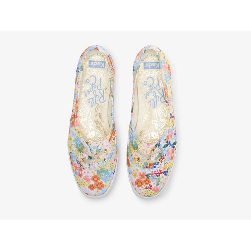 Keds x Rifle Paper Co. The Mini Margaux Makosen Ayakkabı Kadın Beyaz Renkli | MUCYB-9470