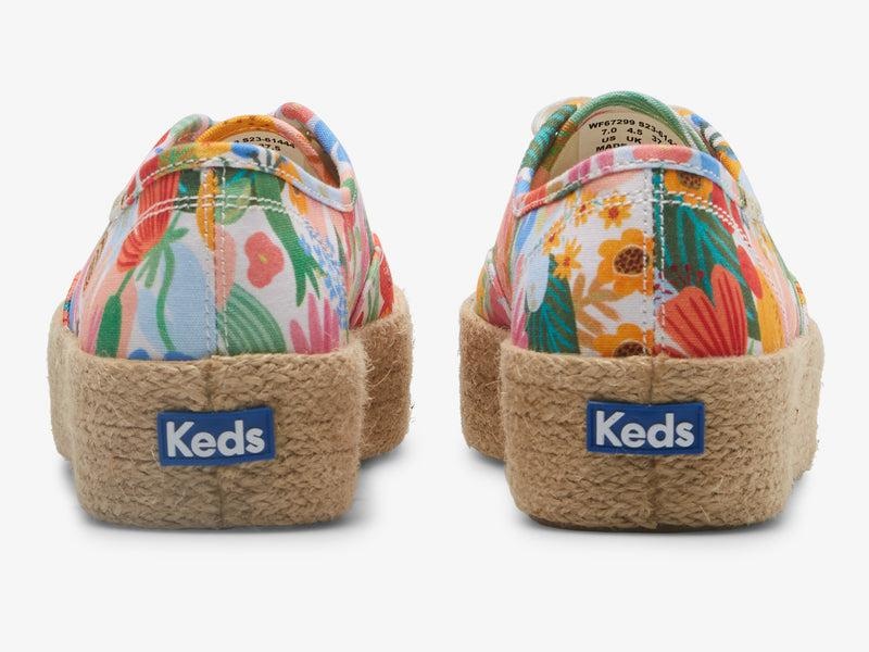 Keds x Rifle Paper Co. The Platform Jute Prints Kadın White/Multicolor | PCGVB-1495