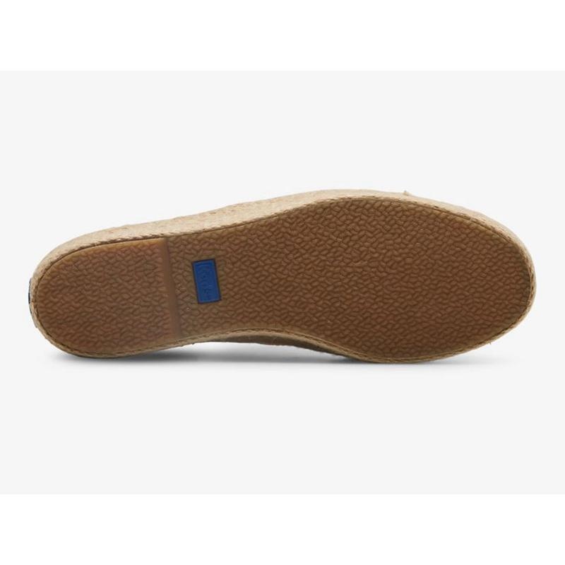 Keds x Rifle Paper Co. The Platform Jute Sicily Platform Sneakers Kadın Beyaz Renkli | HFEVL-5061