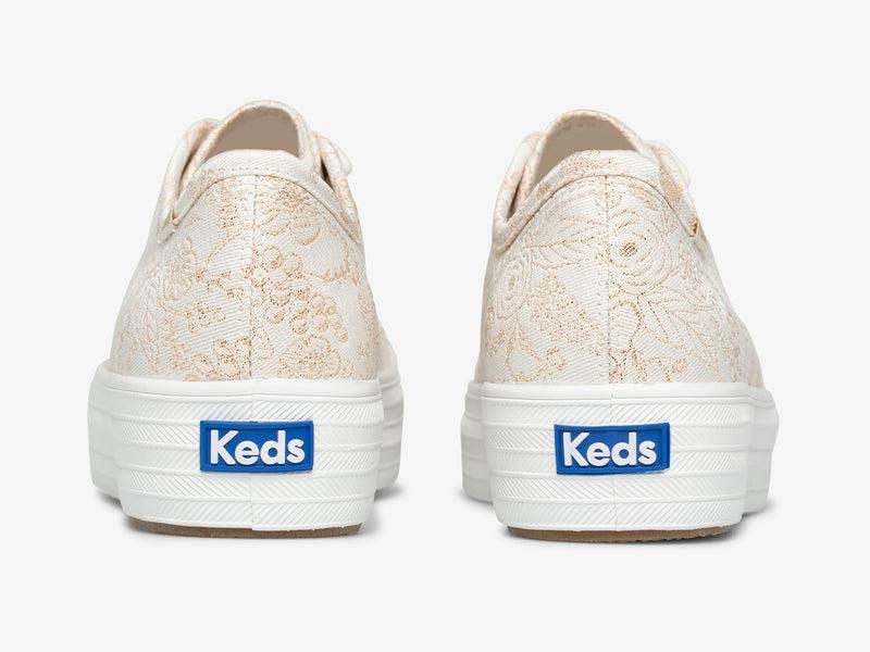 Keds x Rifle Paper Co. Triple Kick Colette Jacquard Sneaker Prints Kadın Beyaz | NIAVH-2538