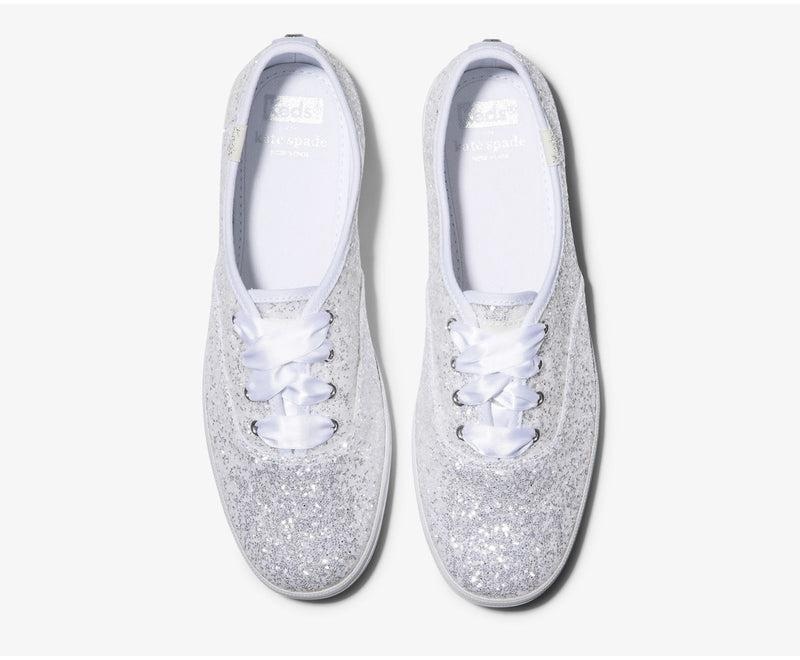 Keds x kate spade new york Champion Glitter Canvas Kadın Beyaz | CIUGB-1295