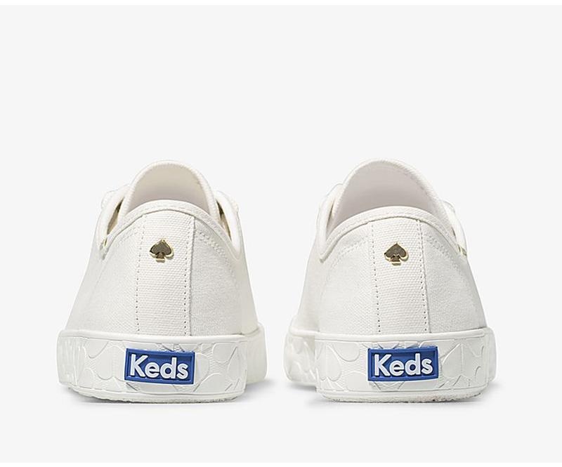 Keds x kate spade new york Kickstart Logo Foxing Canvas Kadın Beyaz | WXLYO-4253