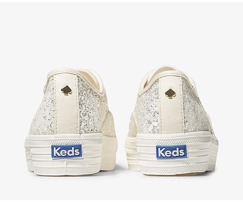 Keds x kate spade new york Triple Canvas Kadın Krema Beyaz | RFDAJ-2874