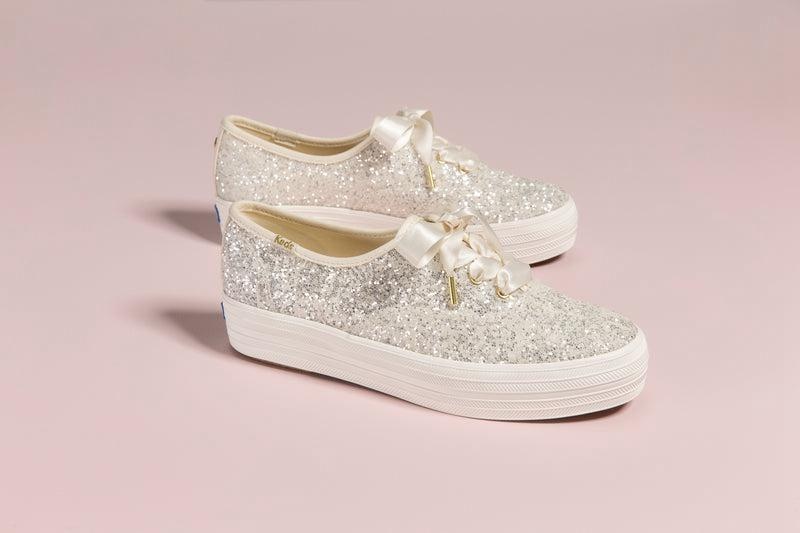 Keds x kate spade new york Triple Platform Sneakers Kadın Krema Beyaz | XHDGB-4021